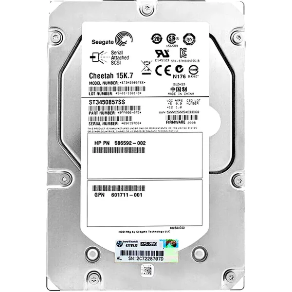 HP 586592-002 | 450GB 15000RPM SAS 6Gb/S 16MB Cache 3.5-Inch Hard Drive For SAN Storage Array-image
