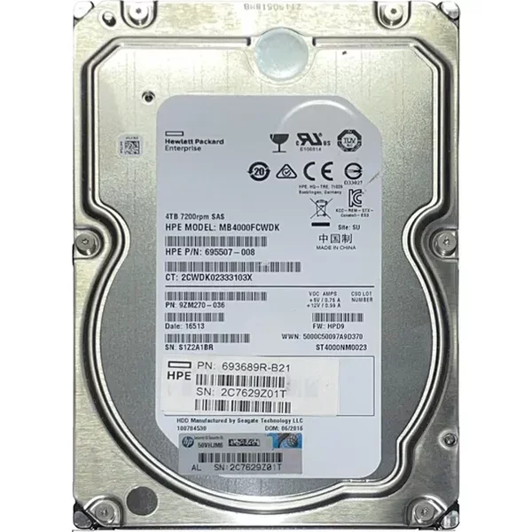 HP 695507-008 | 4TB 7200RPM SAS 6Gb/S Hot-Pluggable Dual Port LFF 3.5-Inch Midline Hard Drive For Gen1/7 Proliant Server-image