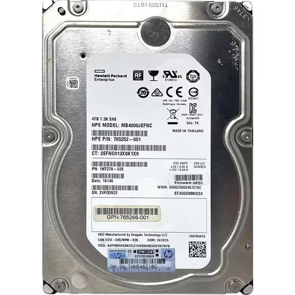 HP 765266-001 | 4TB 7200RPM SAS 12Gb/S 3.5-Inch Midline Hard Drive-image