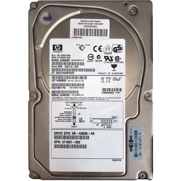 HP BD03695A27 | 36.4GB 10000RPM Ultra320 Scsi LVD 68-Pin 3.5-Inch Hard Drive-image