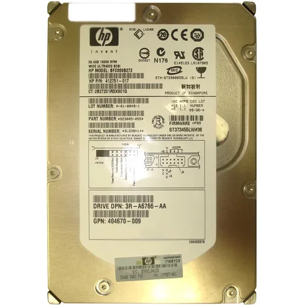 HP BF0369B272 | 36.4GB 15000RPM Ultra-320 Scsi 68-Pin 3.5-Inch Hard Drive For Proliant Servers-image