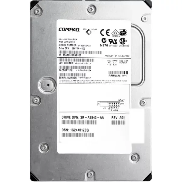 HP BF03665A32 | 36.4GB 15000RPM Ultra160 Scsi Hot Swappable LVD 80-Pin 3.5-Inch Hard Drive-image
