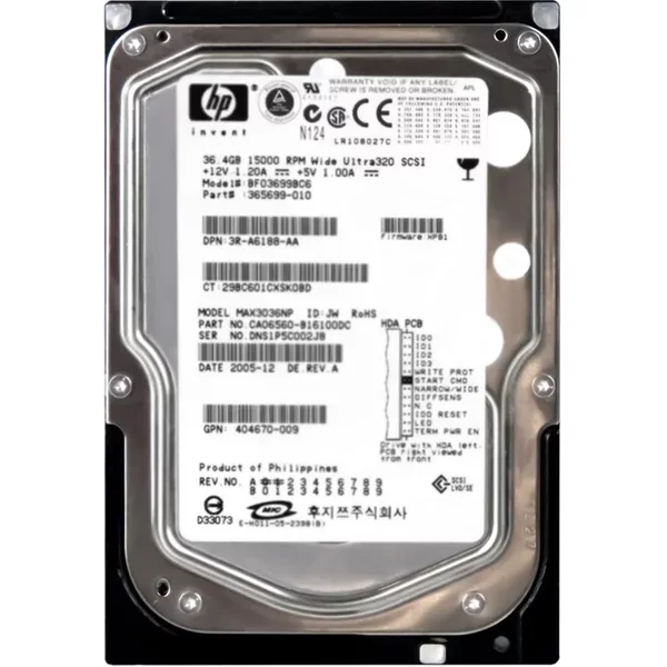 HP BF03699BC6 | 36.4GB 15000RPM Ultra-320 Scsi 68-Pin 3.5-Inch Hard Drive For Proliant Servers-image