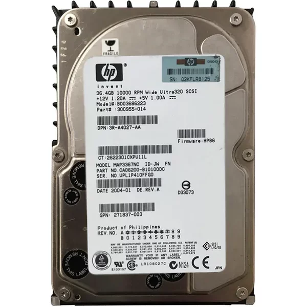 Fujitsu CA06200-B10100DC | 36.7GB 10000RPM Ultra320 Scsi 80-Pin Hot-Swappable 8MB Cache 3.5-Inch Hard Drive-image