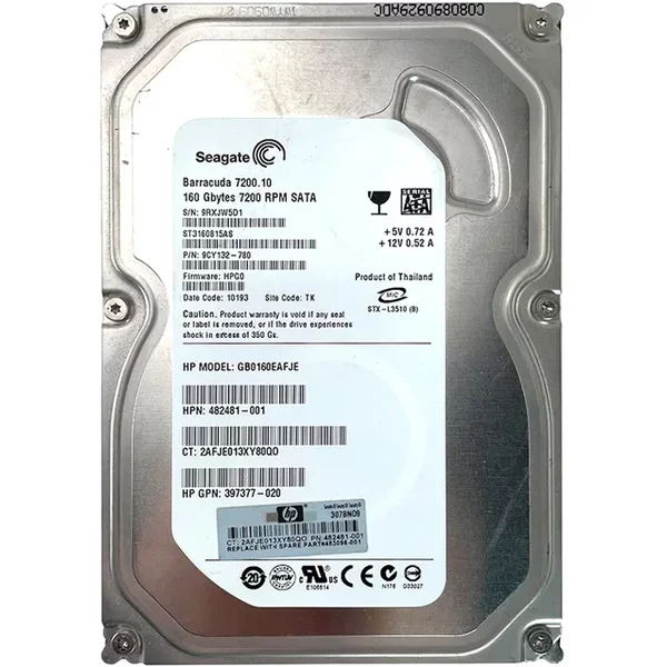 HP GB0160EAFJE | 160GB 7200RPM Sata 3Gb/S 8MB Cache LFF Hot-Pluggable 3.5-Inch Hard Drive-image