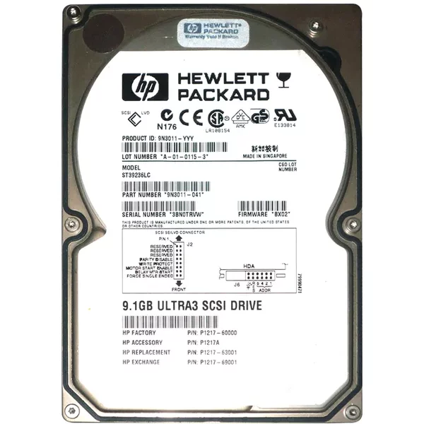 HP P1217A | 9.1GB 7200RPM Ultra-160 Scsi Hot-Pluggable (Lvd) 80-Pin 3.5-Inch Hard Drive-image