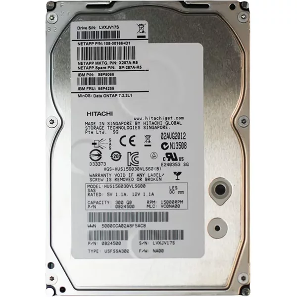 Netapp 108-00166+D1 | 300GB 15000RPM SAS 3Gb/S 3.5-Inch Hard Drive-image