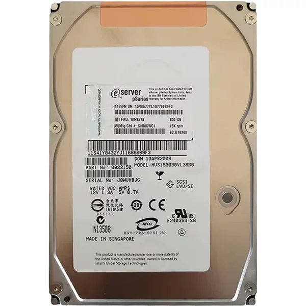 IBM 10N8577 | 300GB 15000RPM Ultra320 Scsi 80-Pin 3.5-Inch Hard Drive For Pseries Servers-image