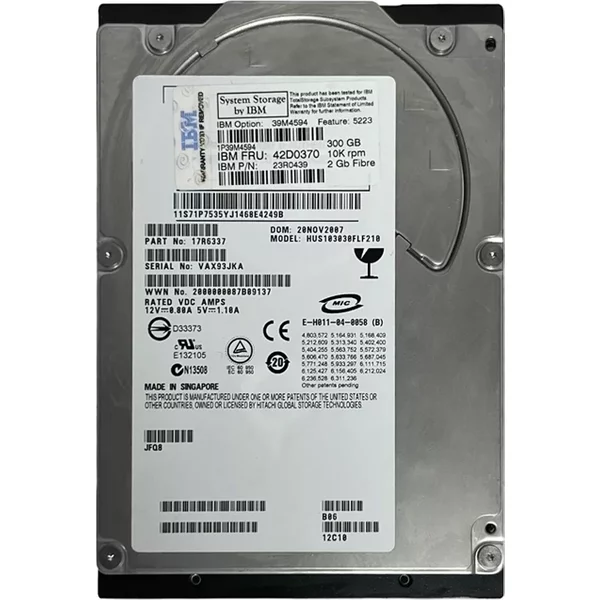 IBM 17R6337 | 300GB 10000RPM 2Gb/S Fibre Channel Hot Swappable 16MB Cache 3.5-Inch Hard Drive-image