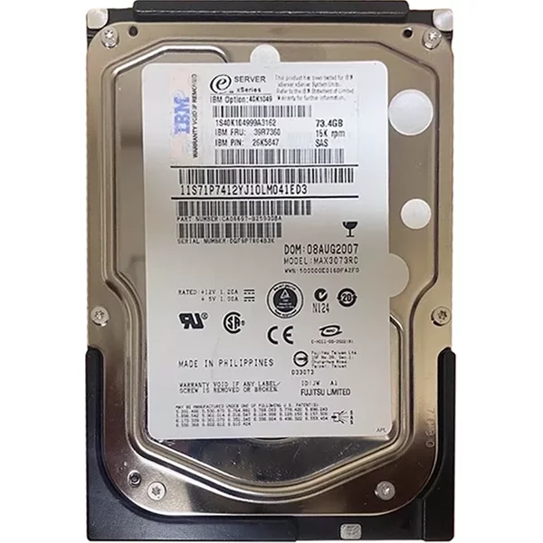 IBM 39R7360 | 73GB 15000RPM SAS 3Gb/S Hot Swappable 8MB Cache 3.5-Inch Hard Drive-image