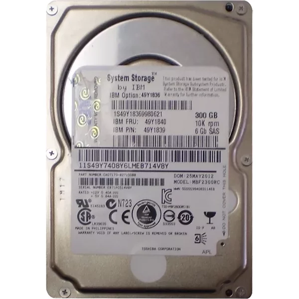 IBM 49Y1839 | 300GB 10000RPM SAS 6Gb/S 64MB Cache 2.5-Inch Hard Drive-image