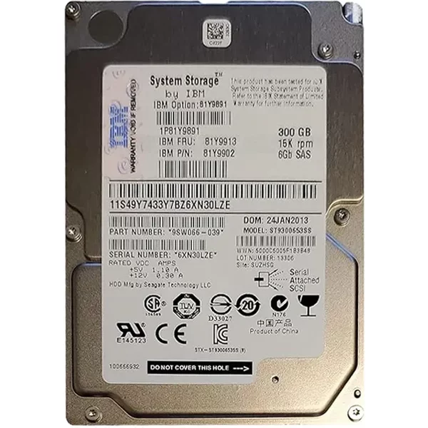 IBM 81Y9902 | 300GB 15000RPM SAS 6Gb/S 2.5-Inch Hard Drive-image