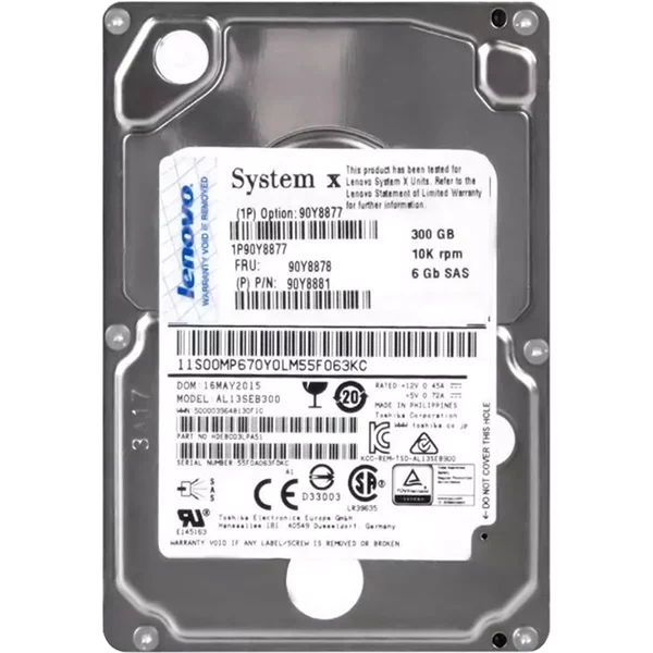 IBM 90Y8878 | 300GB 10000RPM SAS 6Gbps Hot Swap 2.5-Inch Internal Hard Drive For System X3650 M2-image
