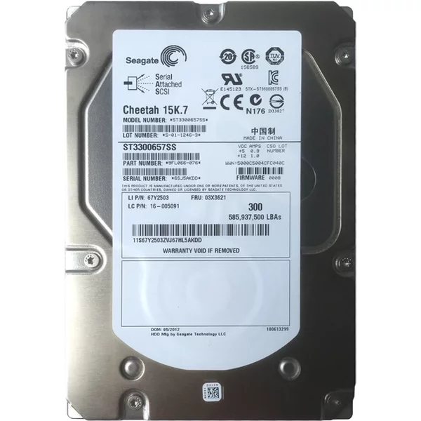 Seagate 9FL066-076 | Cheetah 15K.7 Series 300GB 15000RPM SAS 6Gb/S 16MB Cache (Sed) 3.5-Inch Hard Drive-image