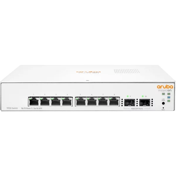 HP JL680A#ABA | Aruba Instant On 1930 Series 1930-8G-2SFP 8 x 10/100/1000Base-T RJ-45 and 2 x 1GbE SFP Ports Layer 3 Managed Gigabit Ethernet Network Switch