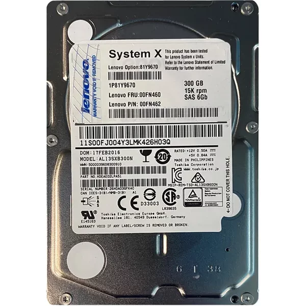 IBM 00FN462 | 300GB 15000RPM SAS 6Gb/S Hot-Swappable 2.5-Inch Hard Drive-image