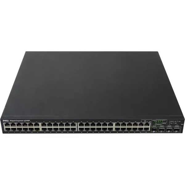Dell 6248P | Powerconnect 6200 Series 6248P 48 X Ports Poe 10/100/1000Base-T + 4 X Shared Sfp Ports Layer 3 Managed 1U Rack-Mountable Gigabit Ethernet Network Switch-image