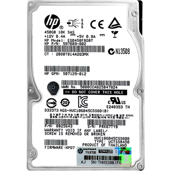 Hitachi 0B25643 | 450GB 10000RPM SAS 6Gb/S Hot Swappable 64MB Cache 2.5-Inch Hard Drive-image