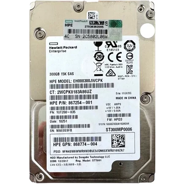 Seagate 1UT200-035 | Exos 15E900 Series 300GB 15000RPM SAS 12Gb/S 256MB Cache (512N) 2.5-Inch Enterprise Hard Drive-image