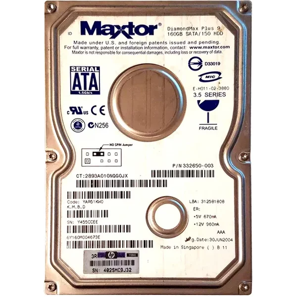 HP 332650-003 | 160GB 7200RPM Sata 1.5Gb/S Hot-Pluggable 7-Pins 3.5-Inch Hard Drive-image
