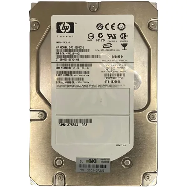 HP 375874-023 | 146GB 15000RPM SAS 3Gb/S SFF Hot-Pluggable Dual Port 3.5-Inch Hard Drive-image