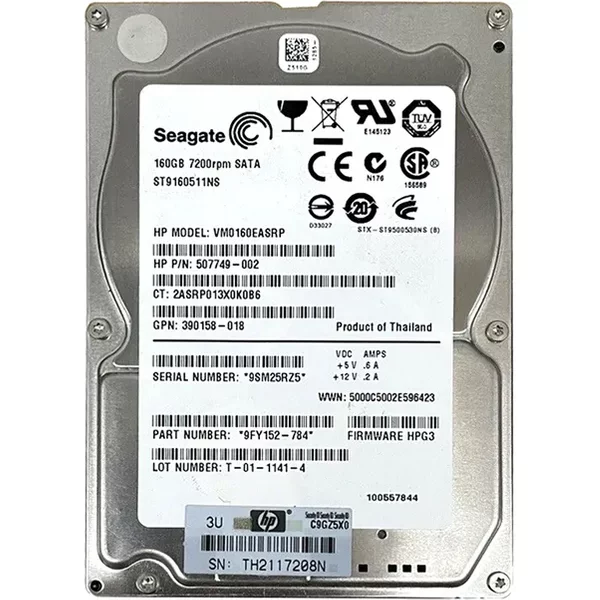 HP 390158-018 | 160GB 7200RPM Sata 1.5Gb/S 8MB Cache 2.5-Inch Hard Drive-image