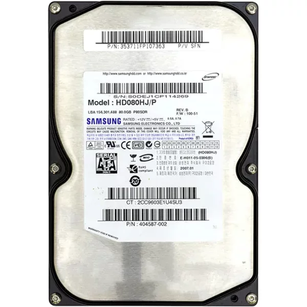 HP 404587-002 | 80GB 7200RPM Sata 3Gb/S 8MB Cache Hot-Pluggable 3.5-Inch Hard Drive-image