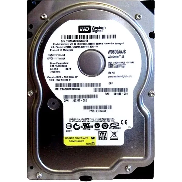 HP 431688-001 | 80GB 7200RPM Sata 1.5Gb/S NHP LFF 3.5-Inch Hard Drive For Proliant Servers-image