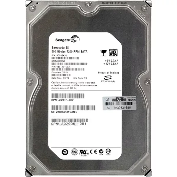 HP 432337-002 | 500GB 7200RPM Sata 1.5Gb/S NCQ LFF Hot-Pluggable 3.5-Inch Hard Drive For Gen1 To Gen7 Proliant Server-image