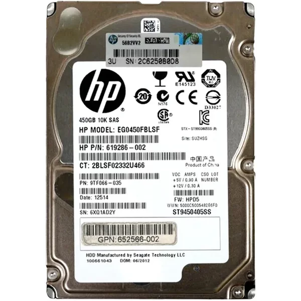 HP 652566-002 | 450GB 10000RPM SAS 6Gb/S Hot-Pluggable Dual Port 2.5-Inch Hard Drive-image