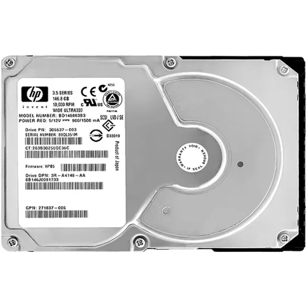 HP BD146863B3 | 146GB 10000RPM Ultra320 Scsi Hot-Pluggable LVD 80-Pin 3.5-Inch Hard Drive For Proliant Server-image
