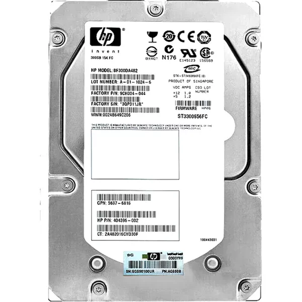 HP BF300DA482 | 300GB 15000RPM Fibre Channel 2Gb/S Hot-Swappable 40-Pin LVD 3.5-Inch Hard Drive For EVA 4/6/8000-image