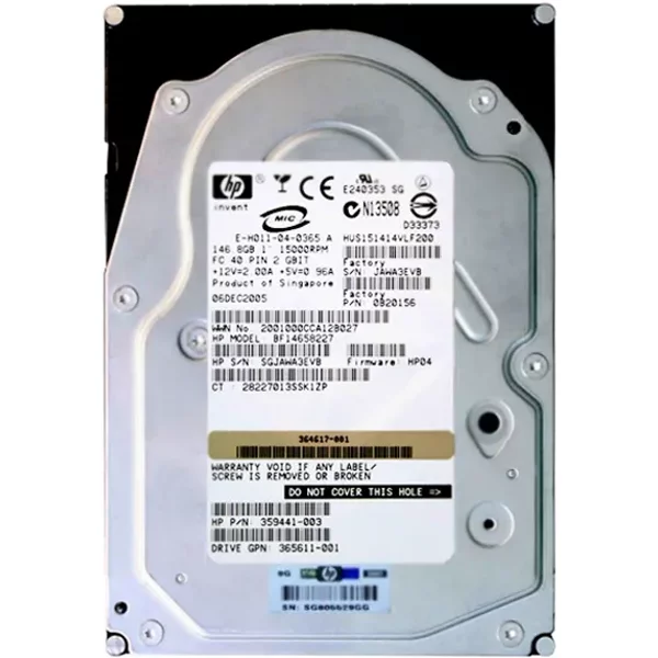 HP BF14658227 | 146GB 15000RPM Fibre Channel 2Gb/S Hot-Swappable 40-Pin 3.5-Inch Hard Drive For Storageworks-image