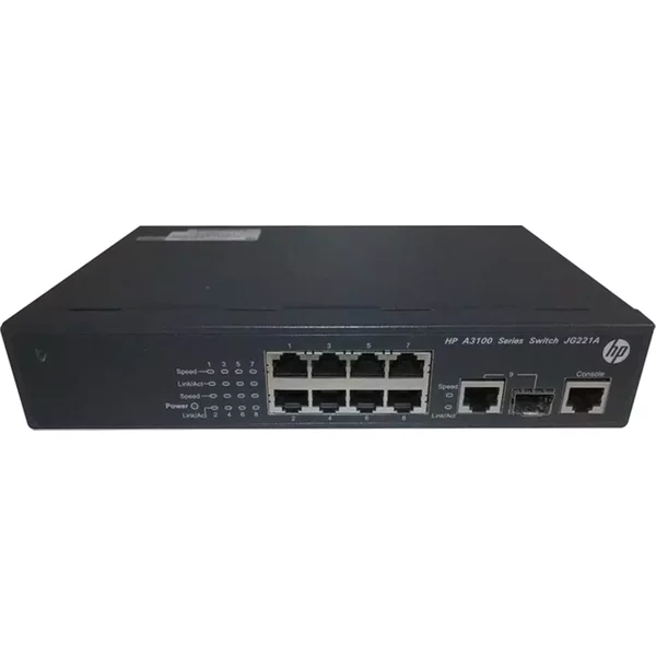 Hp JG221-61201 | Procurve 3100 Si Series 3100-8 V2 8 X RJ-45 Ports 10/100Base-Tx + 1 X Dual Personality RJ-45/SFP Ports Layer 3 Managed Rack-Mountable Fast Ethernet Network Si Switch-image