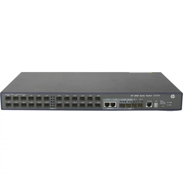 Hp JG303B#ABA | Flexnetwork 3600 Ei Series 3600 24 Sfp V2 24 X 10/100Base-X Sfp And 4 X 1Gbe Sfp + 2 X Shared Ge RJ-45 Ports Layer 3 Managed Fast Ethernet Network Switch-image