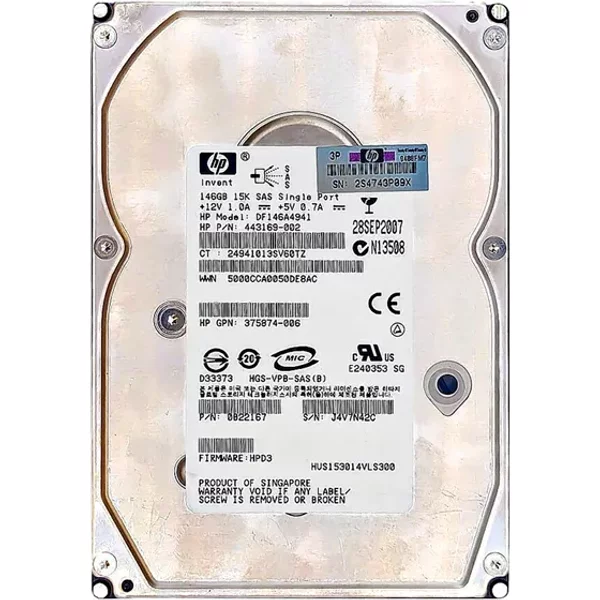 Hitachi 0B22167 | 146GB 15000RPM SAS 3Gb/S 16MB Cache Hot-Pluggable 3.5-Inch Hard Drive-image