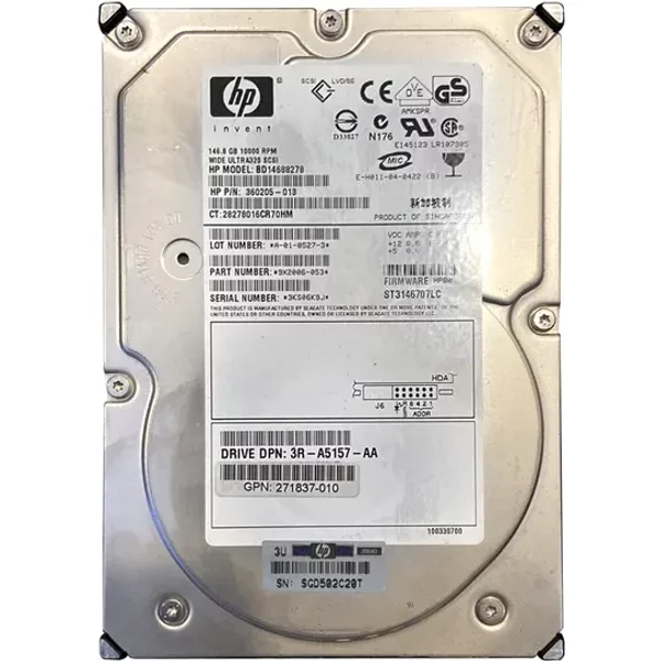 HP 360205-013 | 146GB 10000RPM Ultra320 Scsi Hot-Pluggable LVD 80-Pin 3.5-Inch Hard Drive For Proliant Server-image