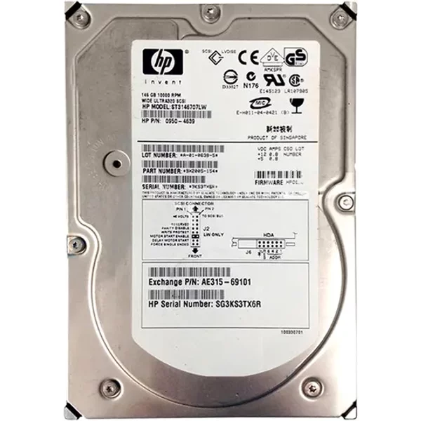 HP AE315-69101 | 146GB 10000RPM Wide Ultra320 Scsi 8MB Cache LVD 68-Pin 3.5-Inch Hard Drive-image