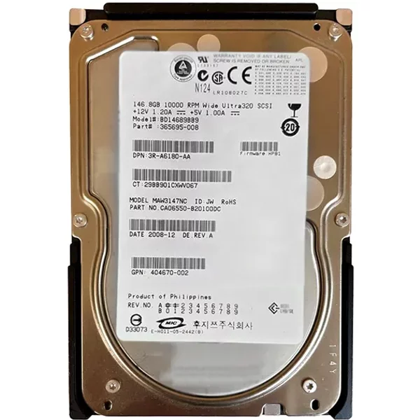 HP BD14689BB9 | 146.8GB 10000RPM Ultra-320 Scsi 80-Pin LVD Hot Swap 3.5-Inch Internal Hard Drive-image
