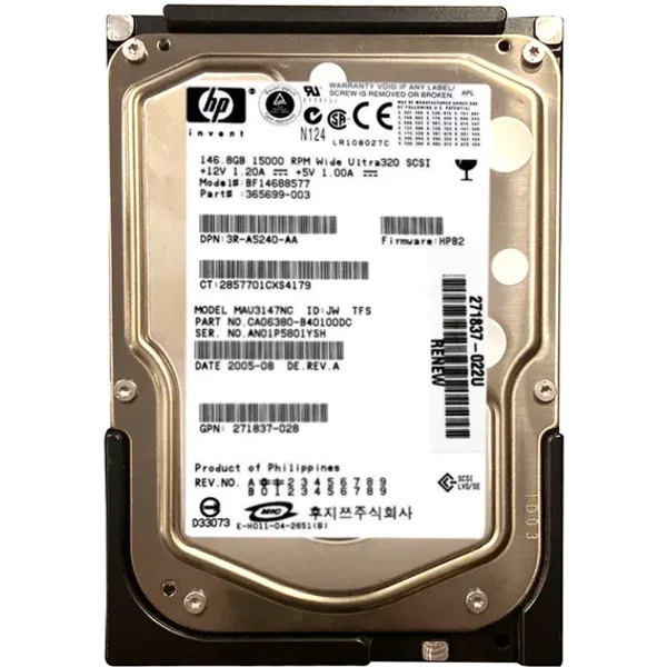 Fujitsu CA06380-B40100DC | 147GB 15000RPM Ultra320 Scsi 80-Pin Hot-Swappable 8MB Cache 3.5-Inch Hard Drive-image