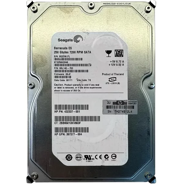Seagate 9BL14E-783 | Barracuda ES Series 250GB 7200RPM Sata 3Gb/S 16MB Cache (Ce) 3.5-Inch Hard Drive-image