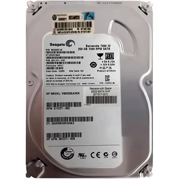 HP 397377-028 | 250GB 7200RPM Sata 3Gb/S NHP 8MB Cache LFF 3.5-Inch Hard Drive-image