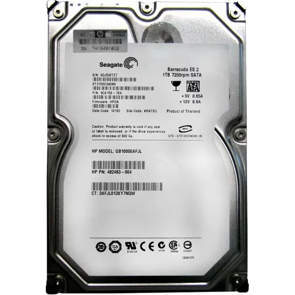 HP 482483-004 | 1TB 7200RPM Sata 3Gb/S NCQ LFF Hot-Pluggable 3.5-Inch Midline Hard Drive For Gen1/7 Proliant Server & Storage Array-image