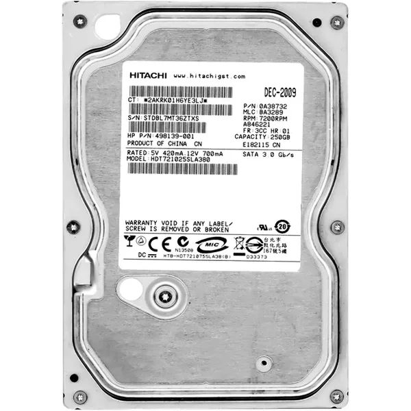 HP 498139-001 | 250GB 7200RPM Sata 3Gb/S 8MB Cache Hot-Pluggable 3.5-Inch Hard Drive-image