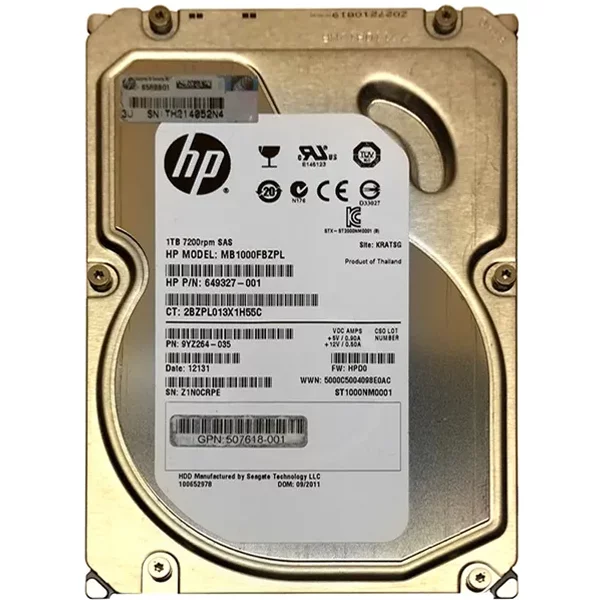 HP 507618-001 | 1TB 7200RPM SAS 6Gb/S LFF Hot-Pluggable Dual Port 3.5-Inch Midline Hard Drive-image