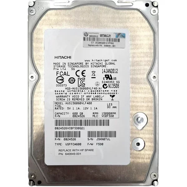 HP 640849-001 | 600GB 15000RPM Fibre Channel 4Gb/S Hot-Pluggable Dual Port LFF 3.5-Inch Hard Drive For 3PAR Storeserv-image