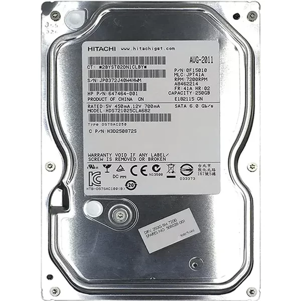 Hgst H3D250872S | Deskstar 7K1000.C Series 250GB 7200RPM Sata 6Gb/S 8MB Cache 3.5-Inch Hard Drive-image