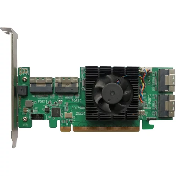 Highpoint ROCKET-1580 | Rocket 1580 8-Port Pci Express 4.0 X16 Nvme U.2 Host Bus Adapter-image
