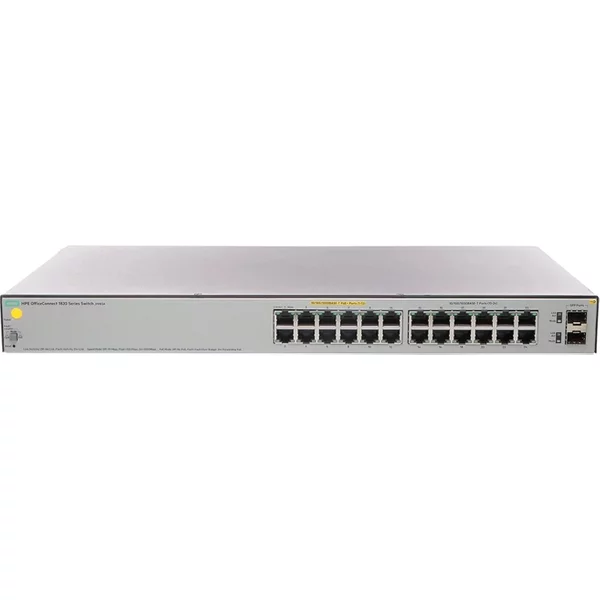 HP J9983A | OfficeConnect 1820 Series 1820-24G-PoE+ (185W) 12 x 10/100/1000Base-T RJ-45 PoE+ and 12 x 10/100/1000Base-T RJ-45 and 2 x SFP (mini-GBIC) Ports Layer 2 Managed Gigabit Ethernet Network Switch