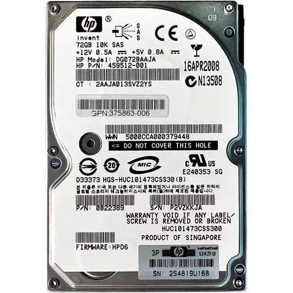 Hitachi 0B22389 | 73GB 10000RPM SAS 3Gb/S 16MB Cache Hot-Pluggable 2.5-Inch Hard Drive-image